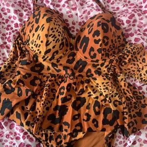 Forever21 Plus Cheetah print Bathing suit